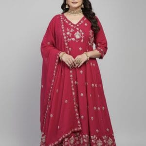 Embroidered Anarkali plus Sized Set kurti