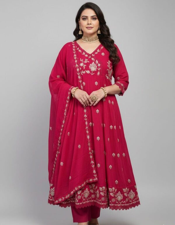Embroidered Anarkali plus Sized Set kurti