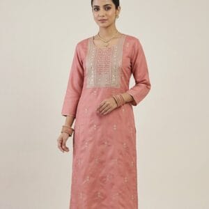 Dusty Pink Sequins Work Elegant Kurti