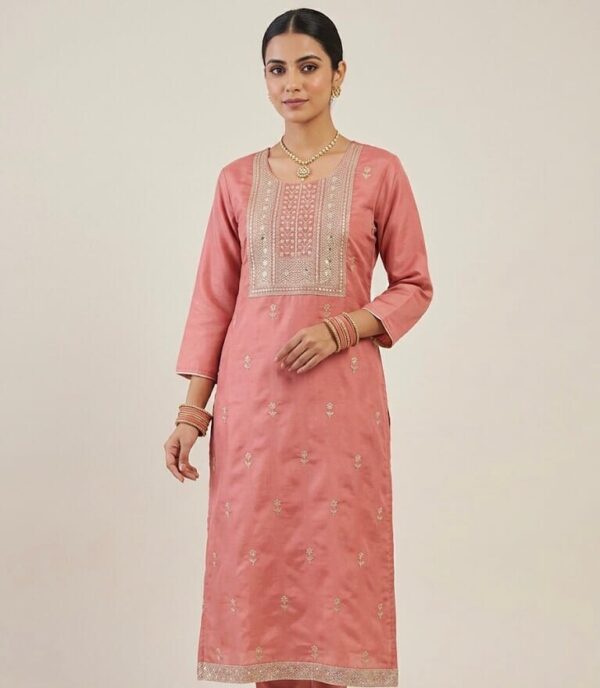 Dusty Pink Sequins Work Elegant Kurti