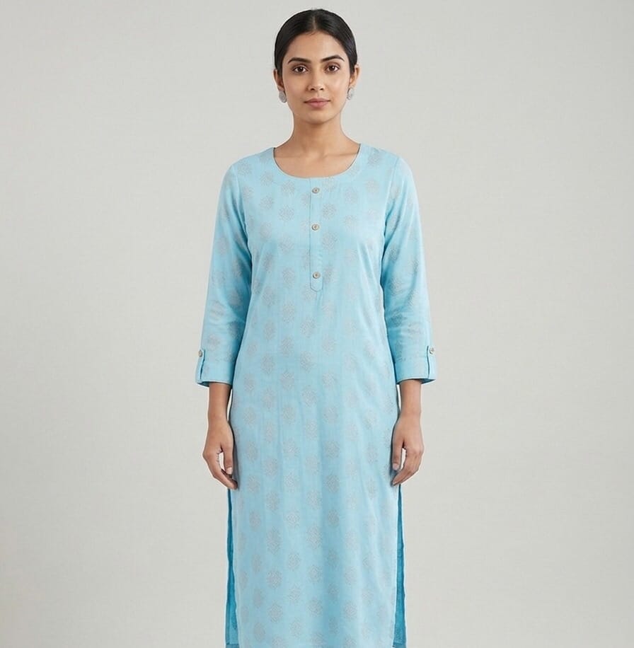 Charm Sky Blue Daily Wear Kurti
