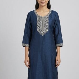 Neck Line Embroidered Casual Kurti