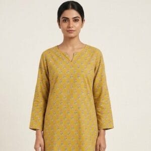 Flowery Full Sleeve Short Kurti Sri Lanka