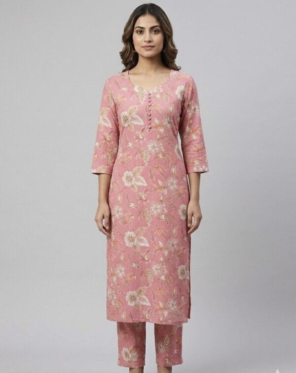 Pink Floral Co-Ord Set Kurti Sri Lanka