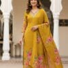 Mustard Yellow Shimmer Silk Set Sri Lanka