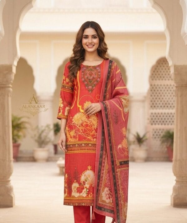 Rajasthani Angrakha Red Set Kurti Sri Lanka