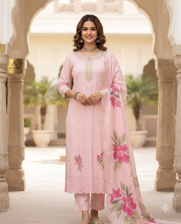 Rosy Pink Embroidered set Sri Lanka