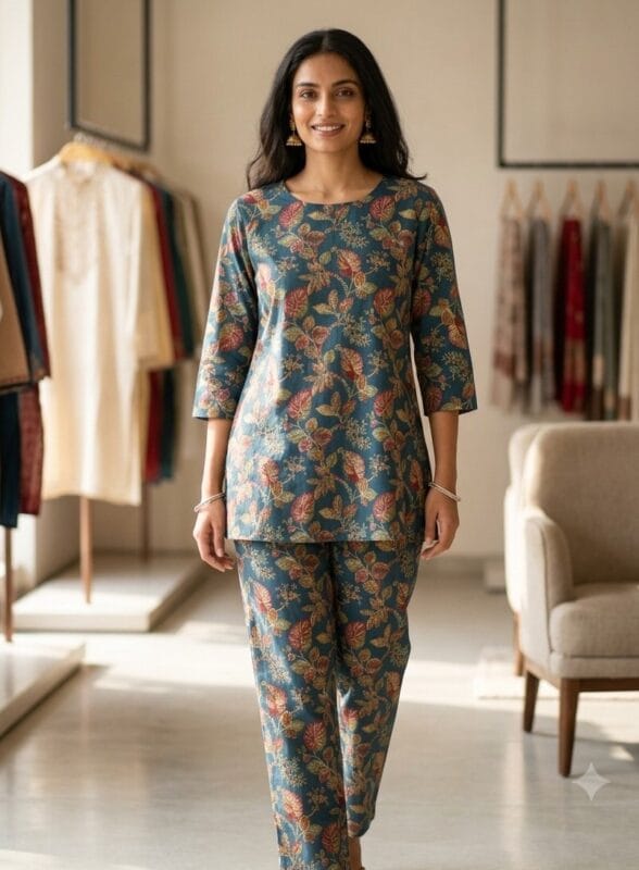 Floral Print Mul Cotton Co-Ord Set Sri Lanka