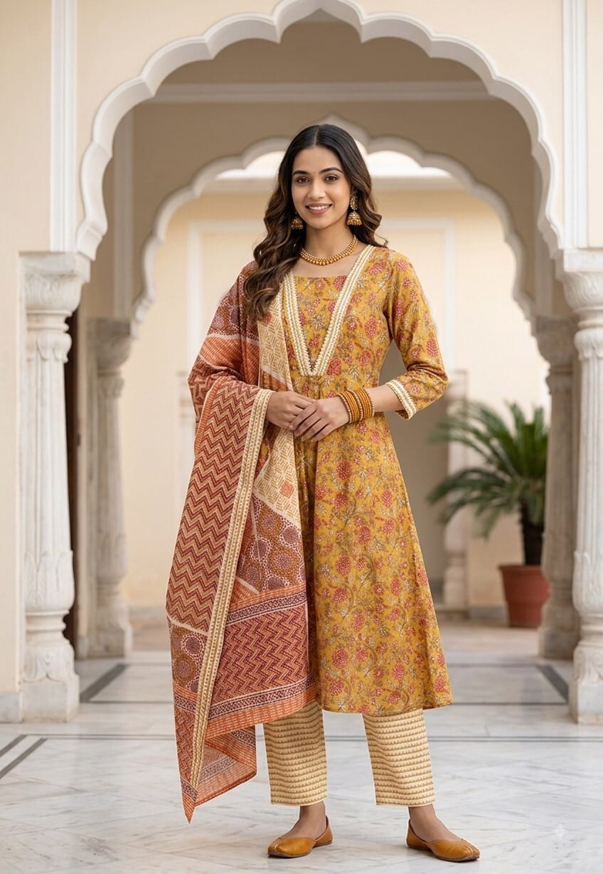 Floral Print Comfortable Cotton Set Kurti Sri Lanka