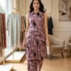 Pasted Violet Sleeveless Co-Ord set Sri Lanka