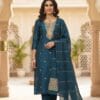 Navy Blue Neck Line Embroidered Set Kurti Sri Lanka