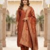 Orange Chanderi Kurti Set With Banarasi Duppatta Sri Lanka