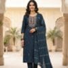 Blue Embroidered Ethnic Shalwar Sri Lanka