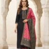 Neck Line Embroidered Black Set Kurti With Multi coloured Shawal Sri Lanka