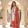 Elegant Aqua Rangoli Kurti Set Sri Lanka