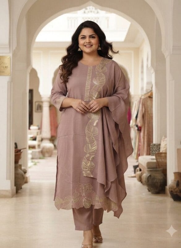 Peach Elegant Plus Size Set Kurti Sri Lanka