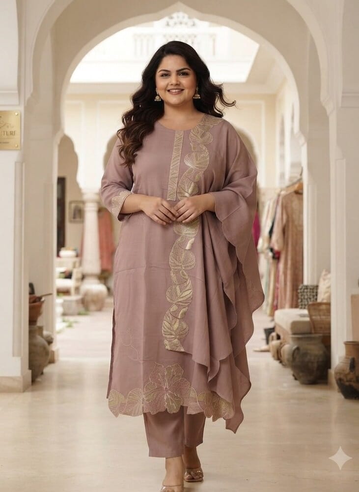 Peach Elegant Plus Size Set Kurti Sri Lanka