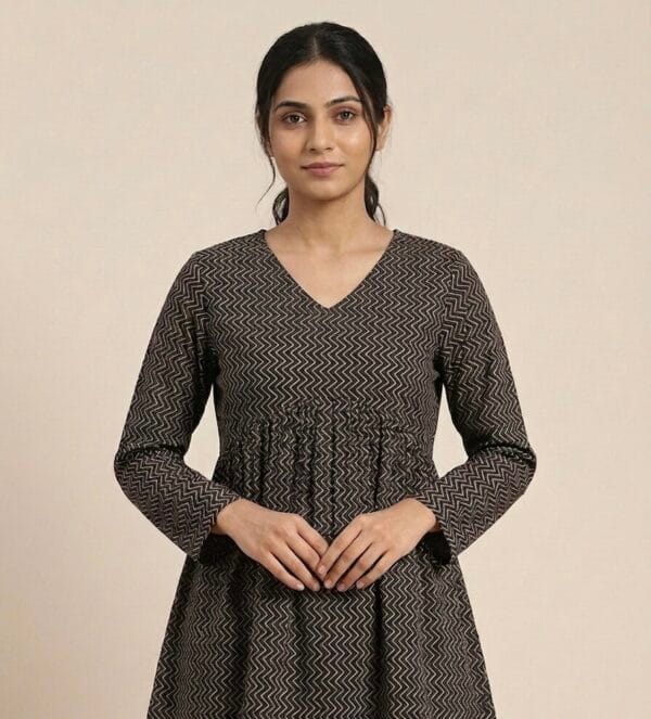 Stylish Lines Full Sleeve Short Kurti Sri Lanka