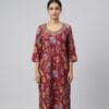 Royal Maroon Floral Casual Kurti Sri Lanka