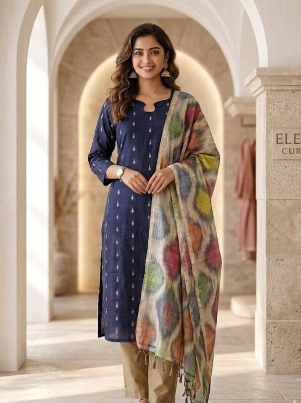 Charm Traditional Multi Color Shawl Set Kurti Sri Lanka
