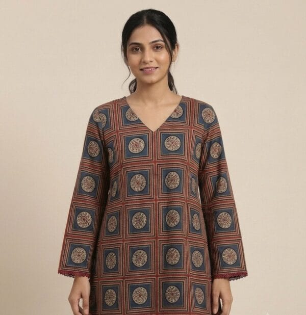 Classic Block Print Short Kurti Sri Lanka