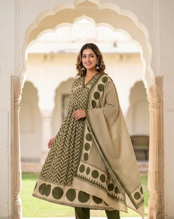 Original Mirror Work V-Neck Anarkali Set Kurti Sri Lanka