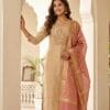 Royal Beige And Pink Ensemble Kurti Set Sri Lanka