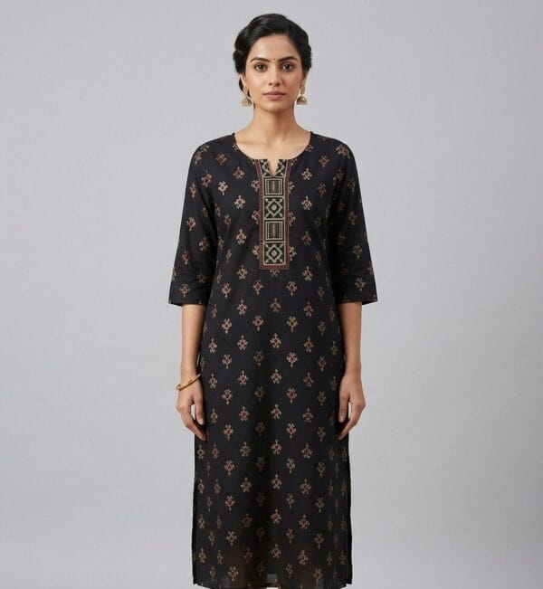 Elegant Black Ethnic Kurti Sri Lanka