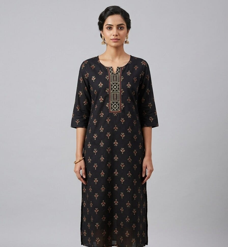 Elegant Black Ethnic Kurti Sri Lanka