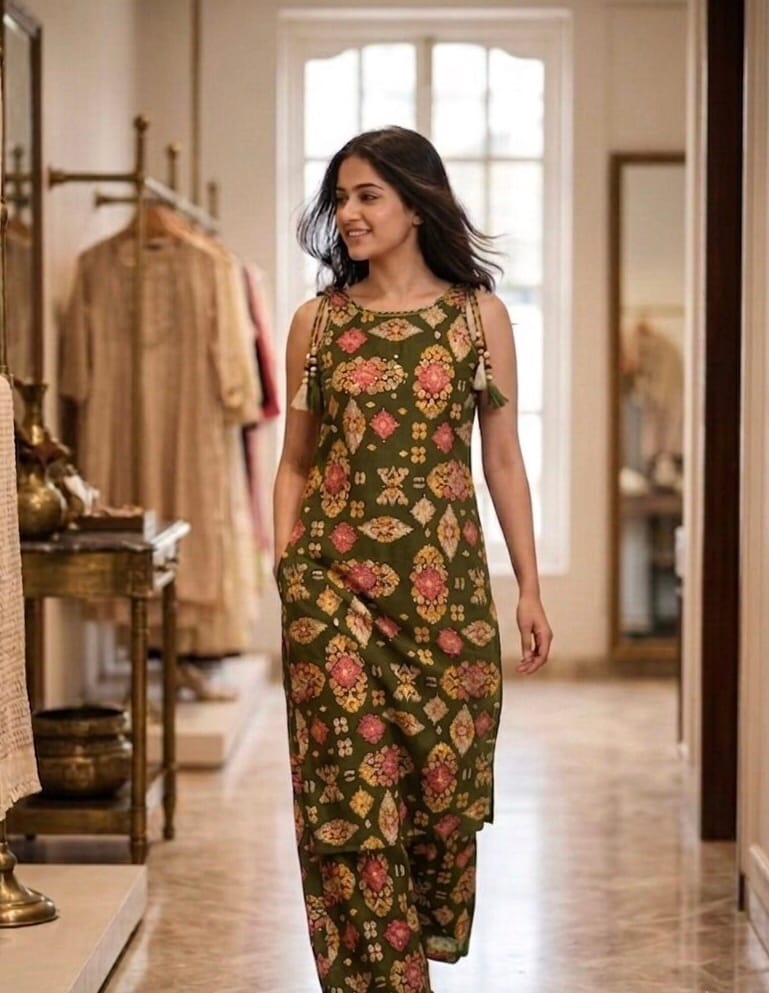 Modern Sage Green Co-Ord Set Kurti Sri Lanka
