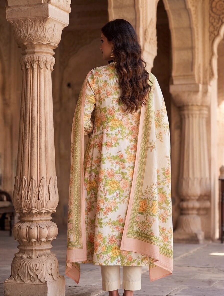 Pastel Glow Mul Cotton Floral Kurti - image 2 Sri Lanka