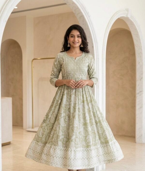 Timeless Printed Cotton Anarkali Sri Lanka