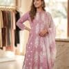 Lavender Bloom Embroidered Set Kurti Sri Lanka
