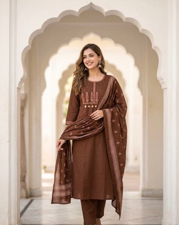 Premium Mul Cotton Round Neck Set Kurti Sri Lanka