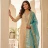 Royal Beige And Blue Ensemble Set Kurti Sri Lanka