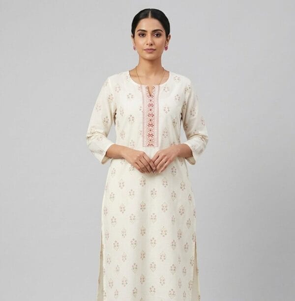 White Gold Drop Elegant Kurti Sri Lanka