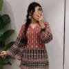 Ajrakh Print Pakistani Bell Sleeve Short Kurti Sri Lanka