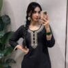 Black Neckline Embroidered Short Kurti Sri Lanka