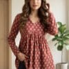Hand Block Alia Cut Kurti Sri Lanka