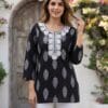 Black Neckline Embroidered Short Kurti Sri Lanka