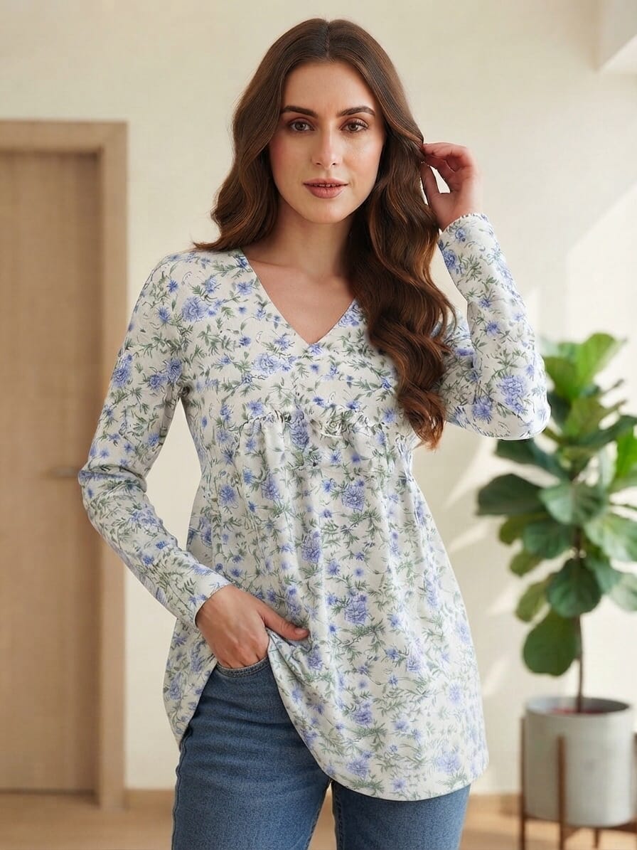 White Casual Alia Cut Kurti Sri Lanka