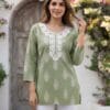 Pista Green Neckline Embroidered Short Kurti Sri Lanka
