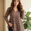 Hand Block Alia Cut Kurti Sri Lanka