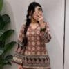Ajrakh Print Classic Pakistani Sleeve Kurti Sri Lanka