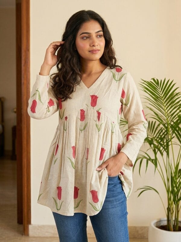 Charm Offwhite Alia Cut Short Kurti Sri Lanka