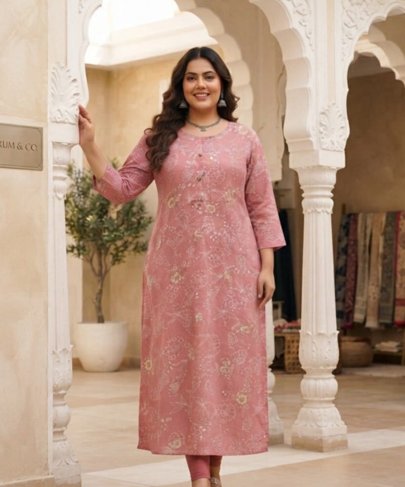 Blush Pink Charm Plus Size Casual Wear Sri Lanka