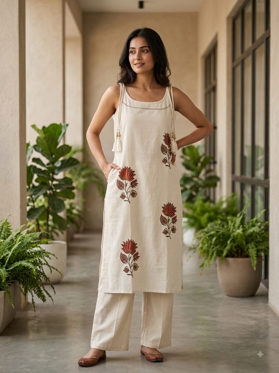 Off White Summer Chic Co-Ord Set Sri Lanka