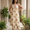 White Flora Mul Cotton Co-Ord Set Sri Lanka