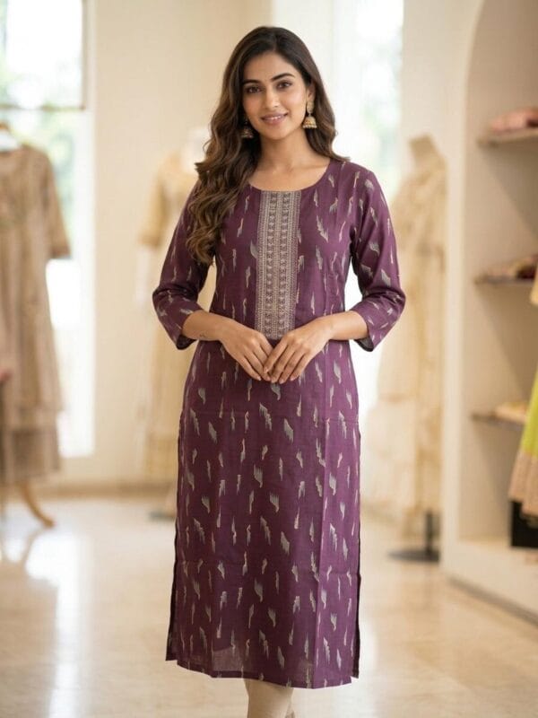 Purple Bloom Printed Kurti Sri Lanka