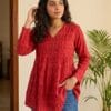 Red Elegant Alia Cut Short Kurti Sri Lanka